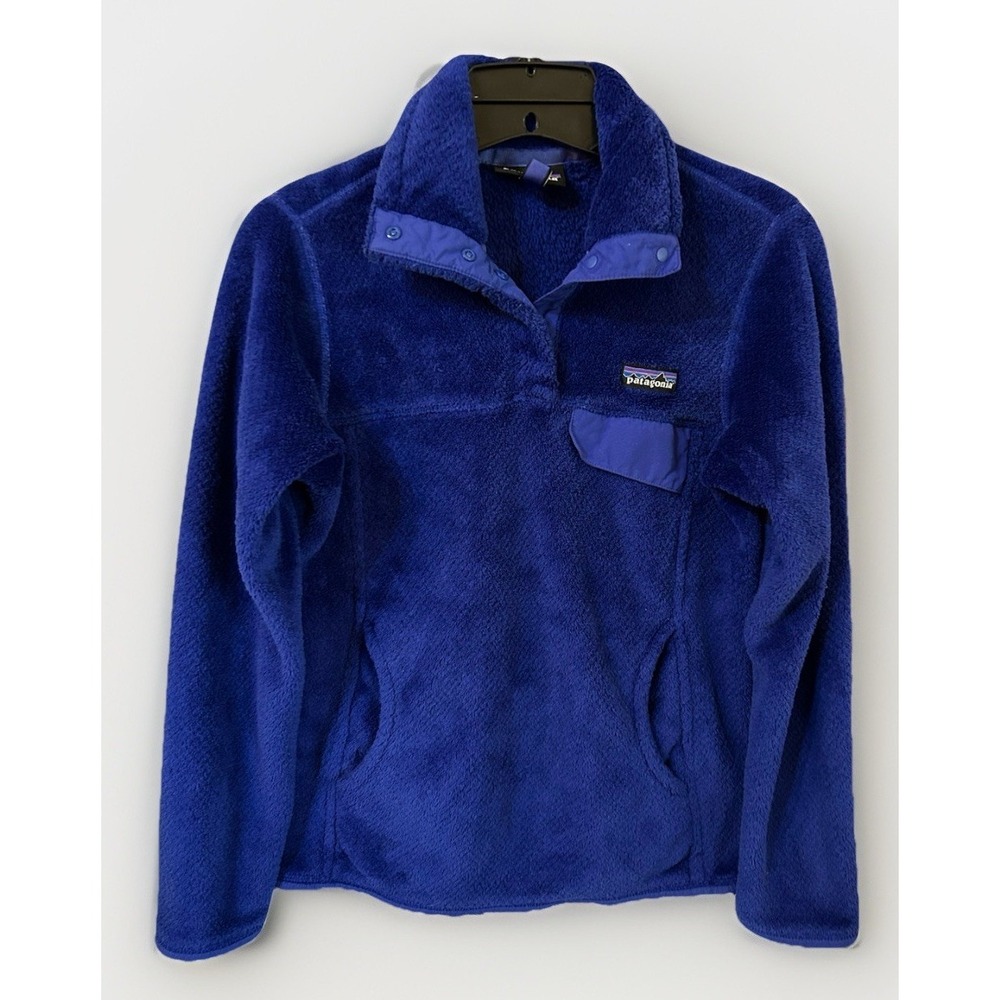 PATAGONIA Women's XS Re-Tool Snap-T Pullover Fleece Jacket Blue Outdoor Hike